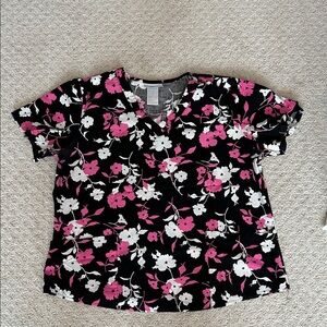 SB Scrubs Black and Pink Floral